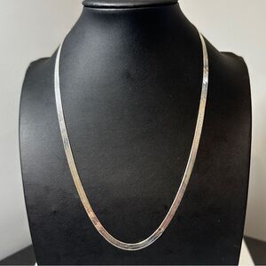 18” herringbone sterling silver stamped Italy necklace!!